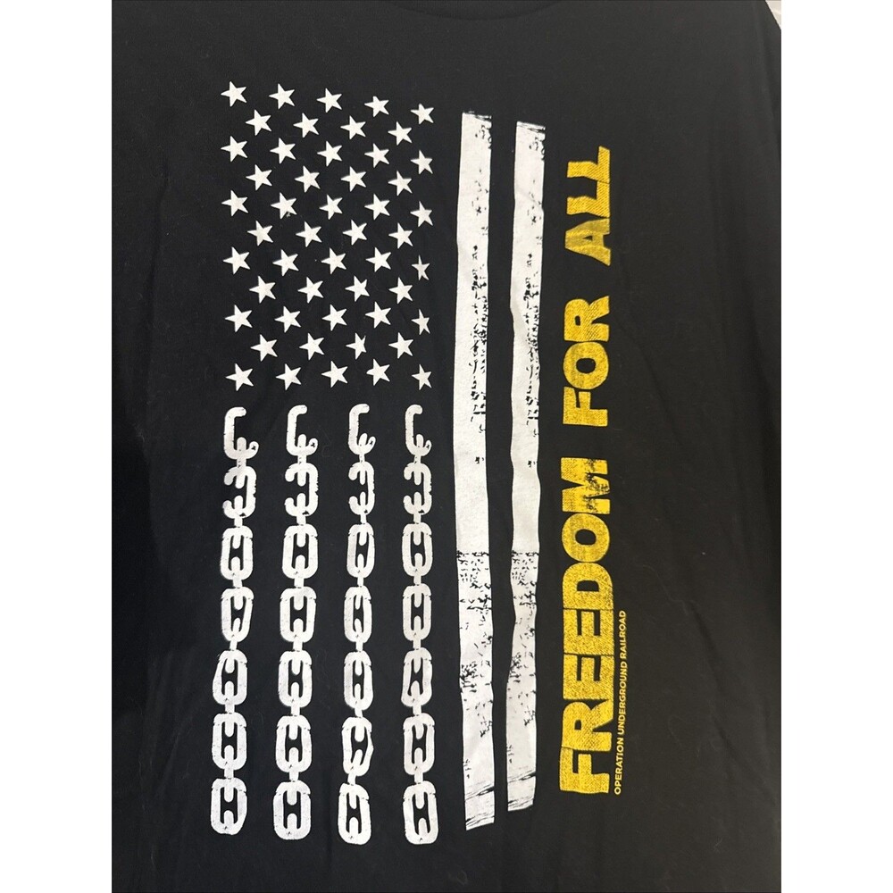 Operation Underground Railroad OUR Freedom for All Graphic 3XL Black T-Shirt
